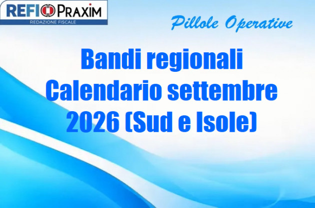 Bandi regionali – Calendario settembre 2026 (Sud e Isole)