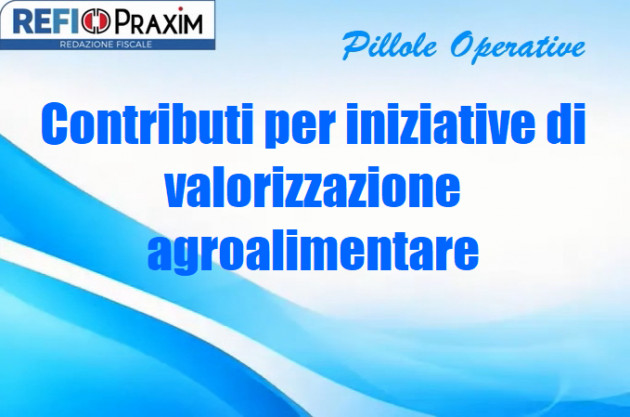 Contributi per iniziative di valorizzazione agroalimentare