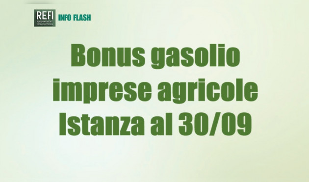 Imprese agricole - Istanza per il credito gasolio entro il 30 settembre