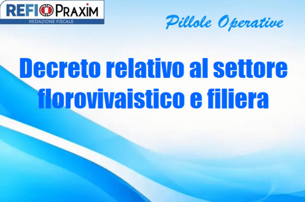 Decreto relativo al settore florovivaistico e filiera