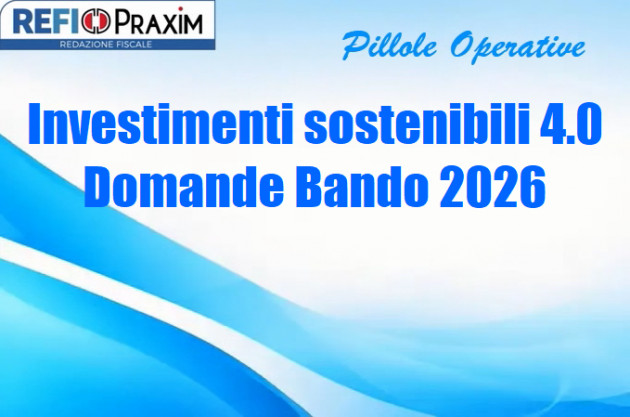 Investimenti sostenibili 4.0 – Domande Bando 2026