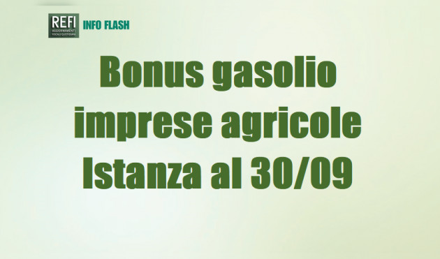Imprese agricole - Istanza per il credito gasolio entro il 30 settembre