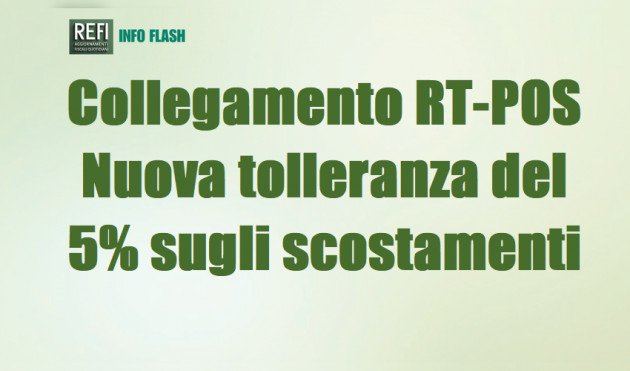 Collegamento RT-POS – Nuova tolleranza del 5% sugli scostamenti