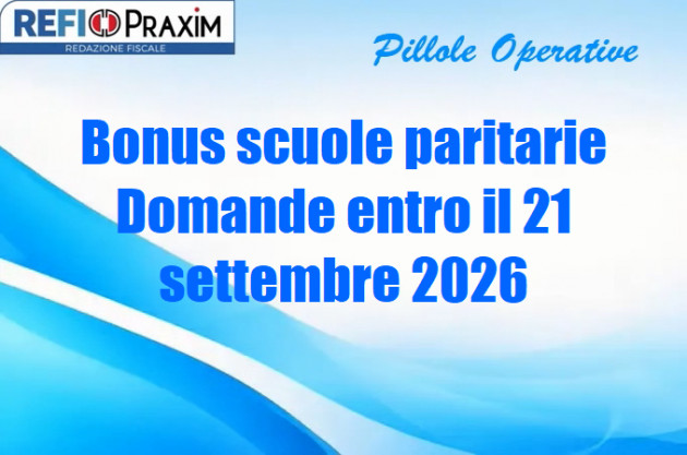 Bonus scuole paritarie – Domande entro il 21 settembre 2026
