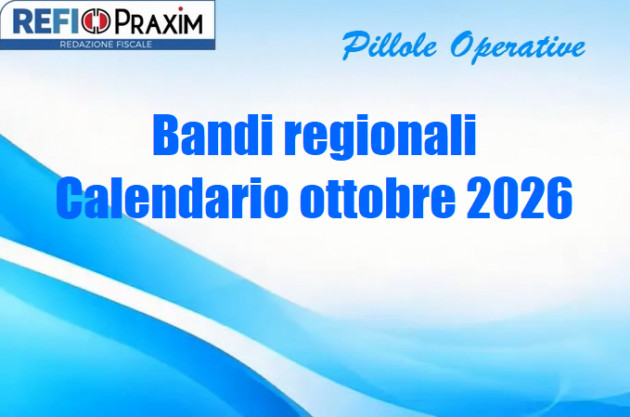 Bandi regionali – Calendario ottobre 2026