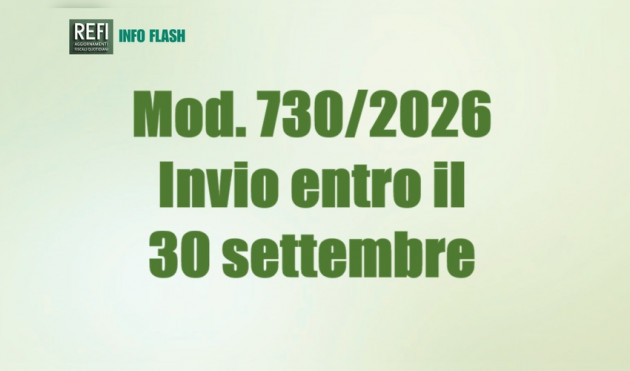 Mod. 730/2026 - Trasmissione telematica entro il 30 settembre