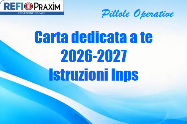 Carta dedicata a te 2026-2027 – Istruzioni Inps