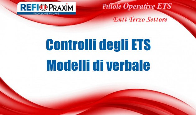 Controlli degli ETS - Modelli di vebale