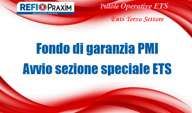 Fondo di garanzia PMI - Avviso sezione speciale ETS