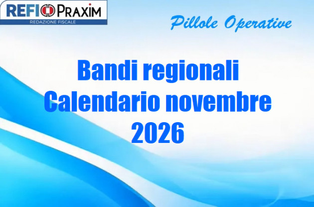 Bandi regionali – Calendario novembre 2026