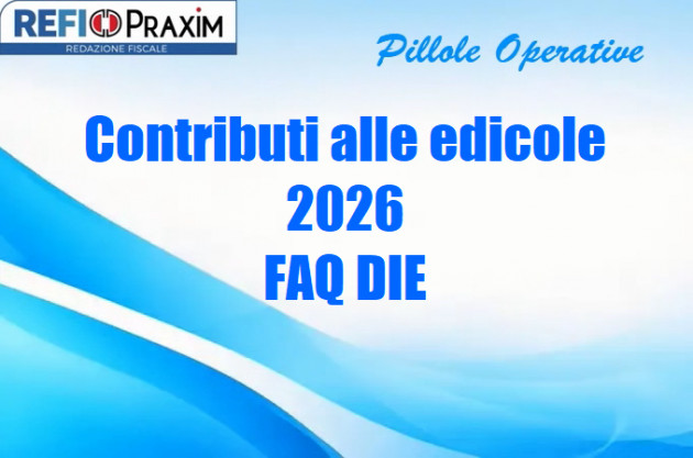 Contributi alle edicole 2026 – FAQ DIE