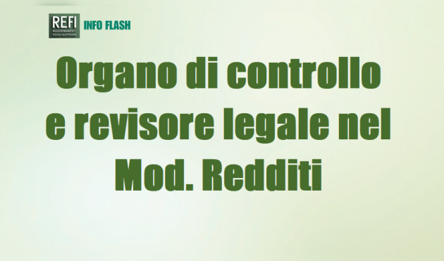 Organo di controllo e revisore legale nel modello Redditi SC