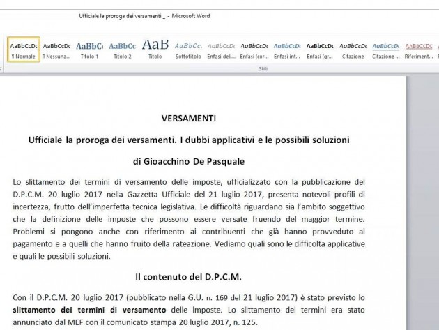 PROROGA DEI VERSAMENTI: DUBBI APPLICATIVI