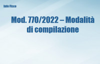 Mod. 770/2022 – Modalità di compilazione
