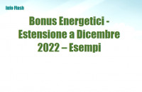 Bonus Energetici - Estensione a Dicembre 2022 - Esempi