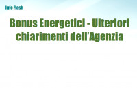 Bonus Energetici - Ulteriori chiarimenti dell'Agenzia